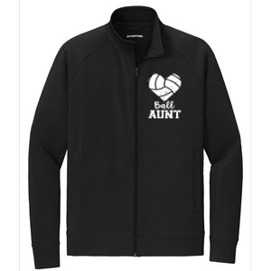 Ball Aunt Heart Funny Volleyball Aunt Gift Stretch Full-Zip Cadet Jacket