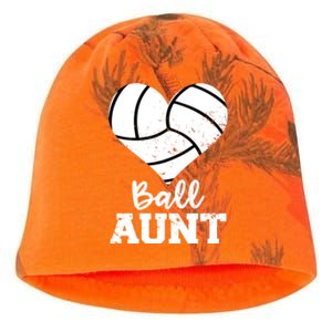 Ball Aunt Heart Funny Volleyball Aunt Gift Kati - Camo Knit Beanie