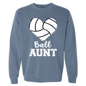 Ball Aunt Heart Funny Volleyball Aunt Gift Garment-Dyed Sweatshirt