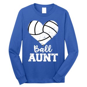 Ball Aunt Heart Funny Volleyball Aunt Gift Long Sleeve Shirt