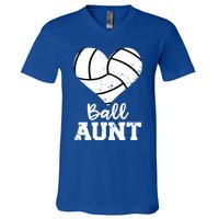 Ball Aunt Heart Funny Volleyball Aunt Gift V-Neck T-Shirt