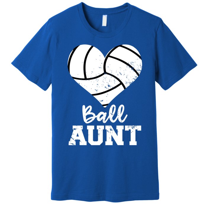 Ball Aunt Heart Funny Volleyball Aunt Gift Premium T-Shirt