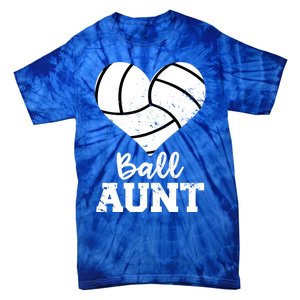 Ball Aunt Heart Funny Volleyball Aunt Gift Tie-Dye T-Shirt