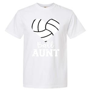 Ball Aunt Heart Funny Volleyball Aunt Gift Garment-Dyed Heavyweight T-Shirt