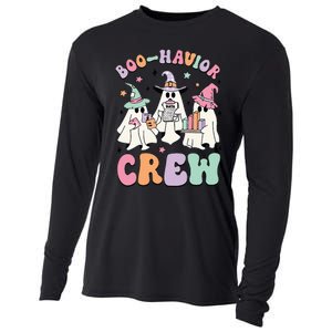 Behavior Analyst Halloween Aba Cute Ghost Boo Havior Crew Cooling Performance Long Sleeve Crew