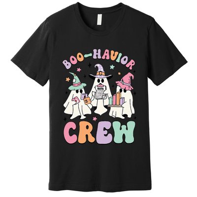 Behavior Analyst Halloween Aba Cute Ghost Boo Havior Crew Premium T-Shirt