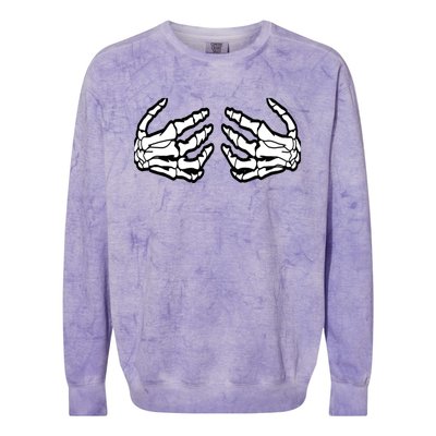 Best Adult Halloween Creepy Skeleton Hands - Funny Skeleton Colorblast Crewneck Sweatshirt