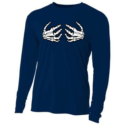 Best Adult Halloween Creepy Skeleton Hands - Funny Skeleton Cooling Performance Long Sleeve Crew