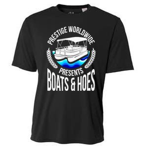 Boats And Hoes Funny Adult Humor Pontoon Party Gift Cooling Performance Crew T-Shirt