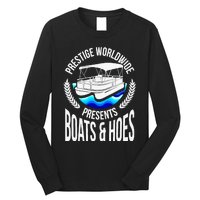 Boats And Hoes Funny Adult Humor Pontoon Party Gift Long Sleeve Shirt