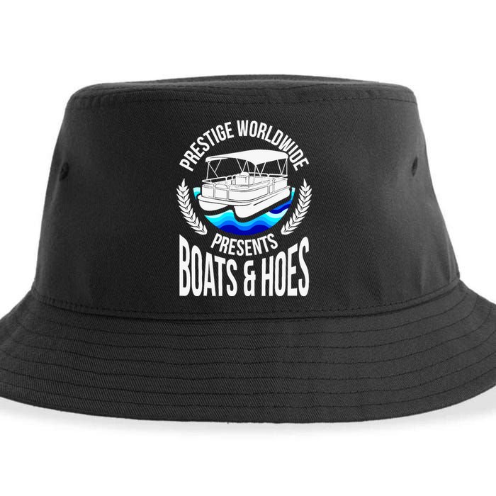 Boats And Hoes Funny Adult Humor Pontoon Party Gift Sustainable Bucket Hat