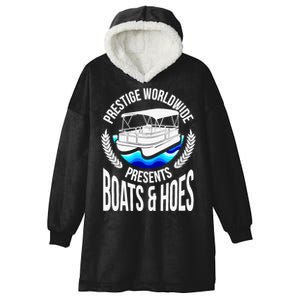 Boats And Hoes Funny Adult Humor Pontoon Party Gift Hooded Wearable Blanket