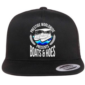 Boats And Hoes Funny Adult Humor Pontoon Party Gift Flat Bill Trucker Hat