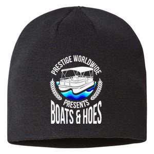 Boats And Hoes Funny Adult Humor Pontoon Party Gift Sustainable Beanie