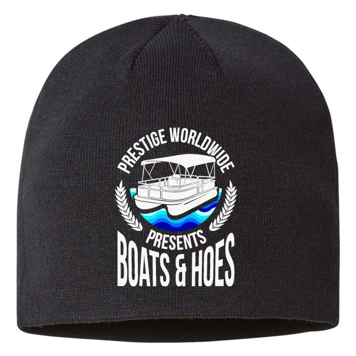 Boats And Hoes Funny Adult Humor Pontoon Party Gift Sustainable Beanie