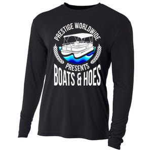 Boats And Hoes Funny Adult Humor Pontoon Party Gift Cooling Performance Long Sleeve Crew