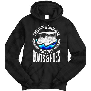 Boats And Hoes Funny Adult Humor Pontoon Party Gift Tie Dye Hoodie