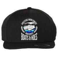 Boats And Hoes Funny Adult Humor Pontoon Party Gift Wool Snapback Cap