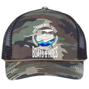 Boats And Hoes Funny Adult Humor Pontoon Party Gift Retro Rope Trucker Hat Cap