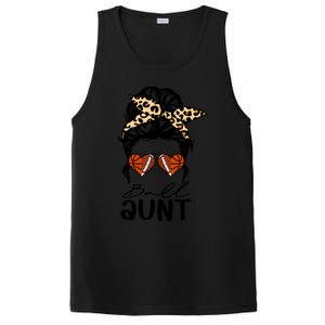 Ball Aunt Heart Messy Bun Football Basketball Aunt Gift PosiCharge Competitor Tank