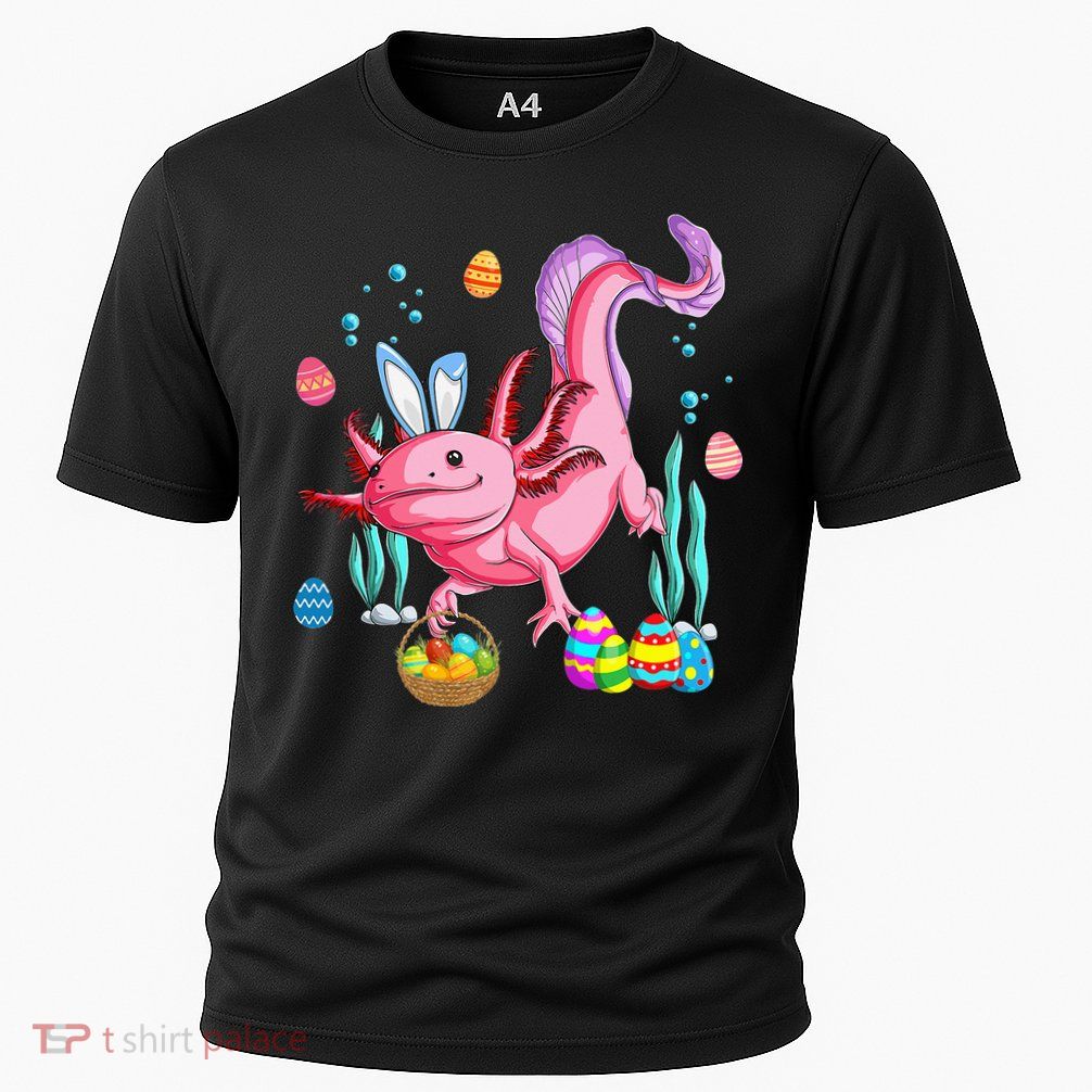 Bunny Axolotl Hunting Easter Eggs Basket Performance Shirt