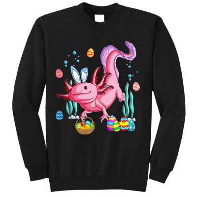 Bunny Axolotl Hunting Easter Eggs Basket Sweatshirt