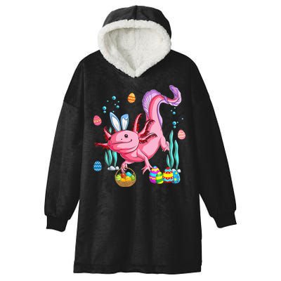 Bunny Axolotl Hunting Easter Eggs Basket Hooded Wearable Blanket