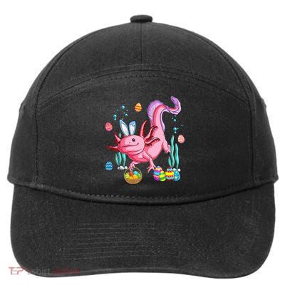 Bunny Axolotl Hunting Easter Eggs Basket 7-Panel Snapback Hat
