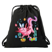 Bunny Axolotl Hunting Easter Eggs Basket Drawstring Bag