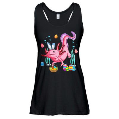 Bunny Axolotl Hunting Easter Eggs Basket Ladies Essential Flowy Tank