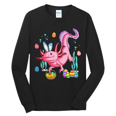 Bunny Axolotl Hunting Easter Eggs Basket Tall Long Sleeve T-Shirt