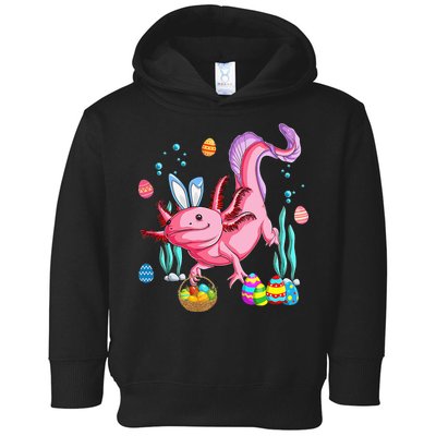 Bunny Axolotl Hunting Easter Eggs Basket Toddler Hoodie