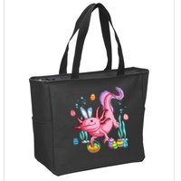 Bunny Axolotl Hunting Easter Eggs Basket Zip Tote Bag