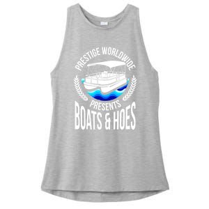 Boats And Hoes Funny Adult Humor Pontoon Party Gift Funny Gift Ladies PosiCharge Tri-Blend Wicking Tank