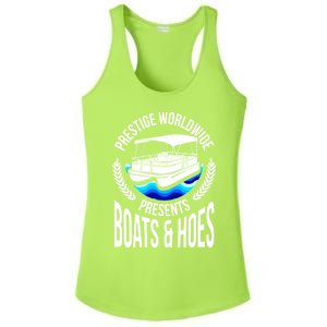 Boats And Hoes Funny Adult Humor Pontoon Party Gift Funny Gift Ladies PosiCharge Competitor Racerback Tank