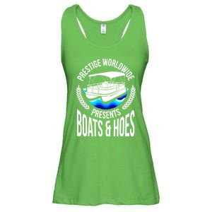 Boats And Hoes Funny Adult Humor Pontoon Party Gift Funny Gift Ladies Essential Flowy Tank