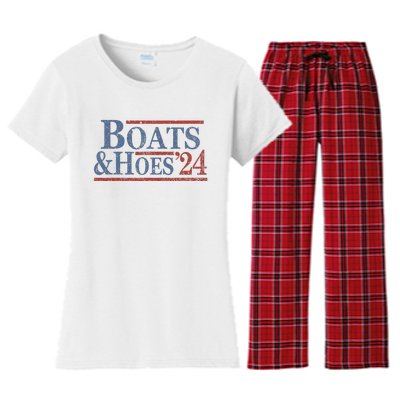 Boats And Hoes 2024 Election Women's Flannel Pajama Set