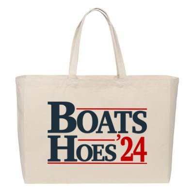 Boats And Hoes 2024 Election Funny Cotton Canvas Jumbo Tote