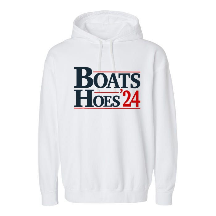 Boats And Hoes 2024 Election Funny Garment-Dyed Fleece Hoodie