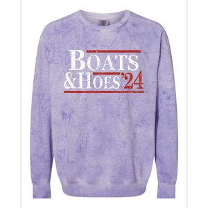 Boats And Hoes 2024 Funny Summer Beach Vacation Colorblast Crewneck Sweatshirt