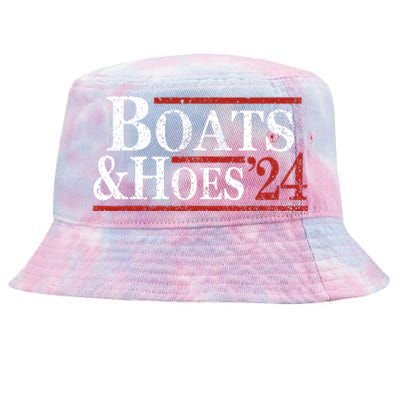 Boats And Hoes 2024 Funny Summer Beach Vacation Tie-Dyed Bucket Hat