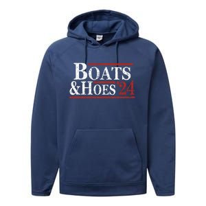 Boats And Hoes 2024 Funny Summer Beach Vacation Performance Fleece Hoodie