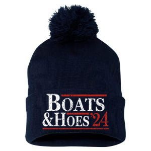 Boats And Hoes 2024 Funny Summer Beach Vacation Pom Pom 12in Knit Beanie