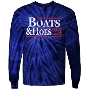 Boats And Hoes 2024 Funny Summer Beach Vacation Tie-Dye Long Sleeve Shirt