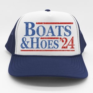 Boats And Hoes 2024 Funny Summer Beach Vacation Trucker Hat