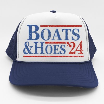 Boats And Hoes 2024 Funny Summer Beach Vacation Trucker Hat