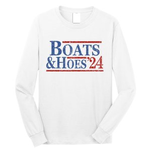 Boats And Hoes 2024 Funny Summer Beach Vacation Long Sleeve Shirt