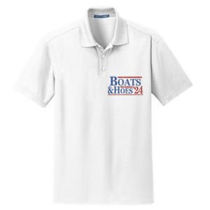 Boats And Hoes 2024 Funny Summer Beach Vacation Dry Zone Grid Polo