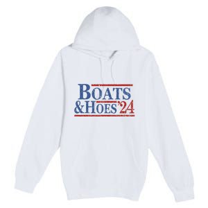 Boats And Hoes 2024 Funny Summer Beach Vacation Premium Pullover Hoodie