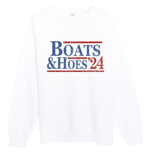 Boats And Hoes 2024 Funny Summer Beach Vacation Premium Crewneck Sweatshirt